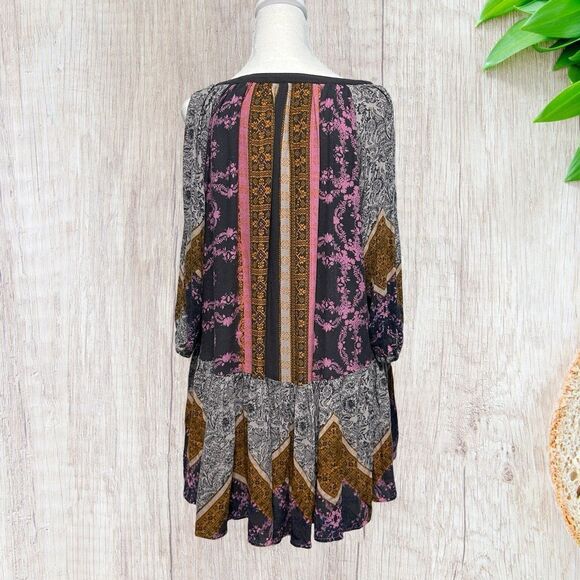 Free People Women's Tunic XS‎ Boho Artsy Lagenlook Colorful Oversized - Picture 5 of 10